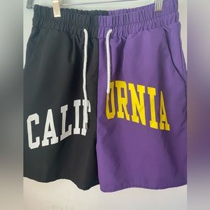 ROMWE California‎ Colorblock Letter Graphic Shorts Sz M